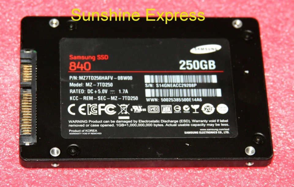 Samsung 840 250GB SATA 6Gb/s 2.5" Internal SSD Hard Drive MZ-7TD250 - Image 1 of 1