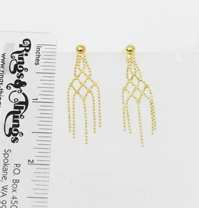 SCHÖNE 14K GOLD PERLENKETTE HANDGEFERTIGTE OHRRINGE NEU IM KARTON # J77 - Bild 1 von 2