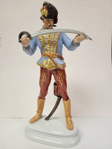 Seltener Vintage Herend handbemalter Porzellan Soldat GROß - Bild 1 von 13