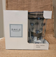 New Rakle Blue Evil Eye Refined Glassware Set of 4