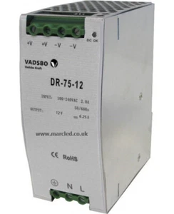 75W 12VDC Switching Power Supply for DIN Rail Mounting - Picture 1 of 1