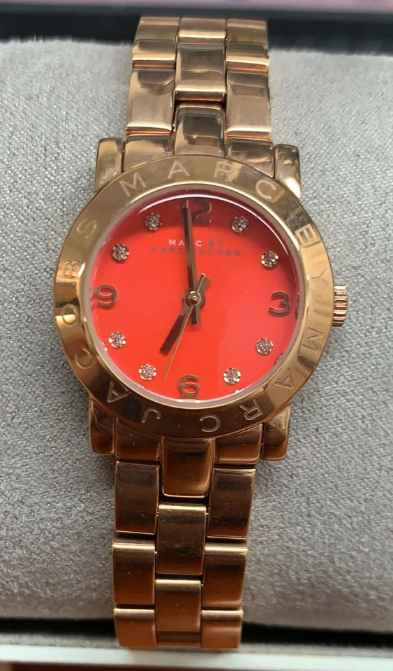 Marc Jacobs MBM3305 Amy Mini Orange Dial Rose Gold Stainless Women's Watch - Image 1 of 1