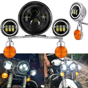 7" LED Headlight Passing Light For Kawasaki Vulcan VN Classic Nomad Drifter 1500 - Bild 1 von 12