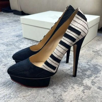 Raro Nuevo en Caja Charlotte Olympia Cindy Piano Plataforma Tacones de Aguja Música Elegante Talla 40 Foto 1 de 4
