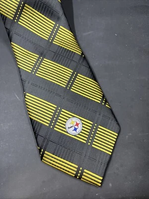 Pittsburgh Steelers Men's Necktie Licensed NFL Football Sports Black Neck Tie  - Image 1 of 4