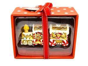 Juego de agitadores de sal y pimienta Blue Sky Clayworks pan de jengibre tren de Navidad muñeco de nieve - Imagen 1 de 22
