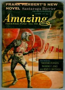 Rare Oct 1967 AMAZING STORIES Science Fiction! SANTAROGA BARRIER Frank Herbert! - Foto 1 di 3