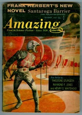 Rare Oct 1967 AMAZING STORIES Science Fiction! SANTAROGA BARRIER Frank Herbert! - Image 1 of 3