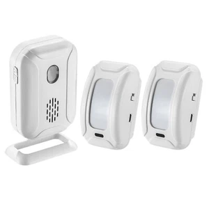 Wireless PIR Motion Detector Welcome Chime Alarm Entry Door bell 2 RECEIVERS - Picture 1 of 12