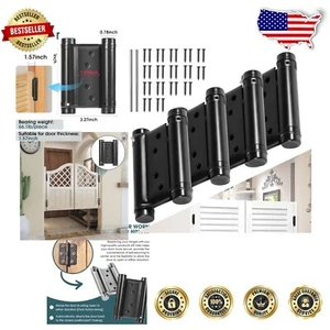 Compact 6-Inch Double Action Hinges with Screws - Ideal for Saloon and Bar Doors - Picture 1 of 9