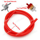 1/4'' Red Gas Fuel Hose Inline Filter Pipe Petcock Tank Switch For Pit Dirt Bike