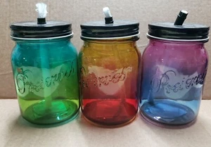 Mason Canning Preserves Jar Oil Lamp Rustic Farmhouse Torch 6" x 4" CHOOSE COLOR - Picture 1 of 3