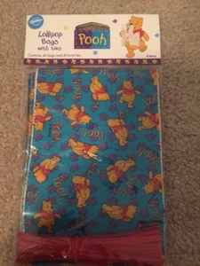 40 Pack Wilton Pooh Lollipop Cake pop Party Treat Candy Bags With Twist Ties New - Picture 1 of 2