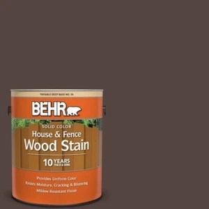 1 gal. #PFC-25 Dark Walnut Solid Color House and Fence Exterior Wood Stain - Picture 1 of 9