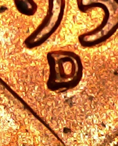 1957 D/D Lincoln Cent RPM-007 Stage B Repunch Mint Mark Error D Over D Cover