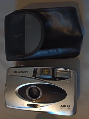 Polaroid 340 AF 35mm Film Point and Shoot Camera Silver  - 340af -Tested Working - Image 1 of 4