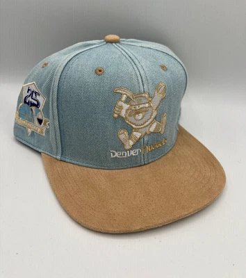 NWT Denver Nuggets NBA Basketball 25th Anniversary Denim Suede Fitted Hat 7 3/8 - Image 1 of 4
