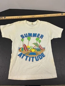 Vtg 80s “ Summer - Attitude” Single Stitch T-Shirt Size Size M (Screen Star Tag) - Picture 1 of 17
