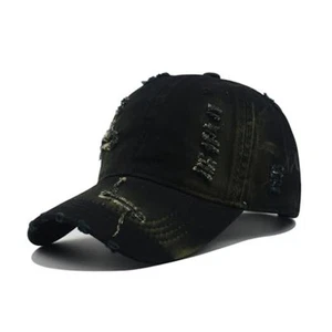 Fashion Vintage Washed Distressed Dad Hat Trendy Trucker Hats Adjustable - Picture 1 of 8