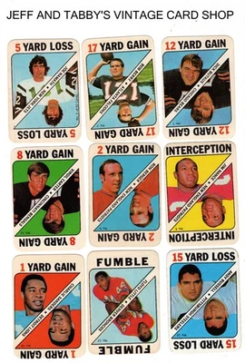1971 TOPPS FOOTBALL GAME CARD INSERTS / C DROP DOWN MENU FOR CARD U WILL RECEIVE - Image 1 of 4