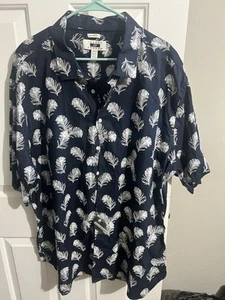 Joseph Abboud uomo blu piuma con bottoni manica corta taglia 4XLT nuovo - Foto 1 di 7