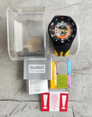 SWATCH SCUBA FUN GIALLO SUGB101 NUOVO PERFETTO Pila nuova - Immagine 1 di 4