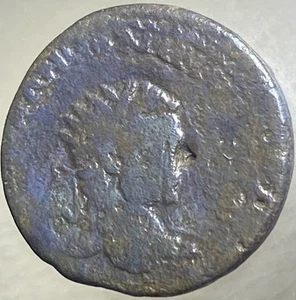 Emperador romano Caracalla Dupondius 198-217 dC Antigua moneda romana SheWolf y gemelos - Imagen 1 de 9