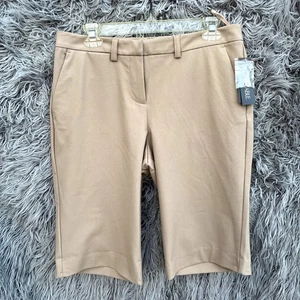 NWT INC La Paz International Concepts Washable Bermuda Shorts Womens 8 Beige - Picture 1 of 8