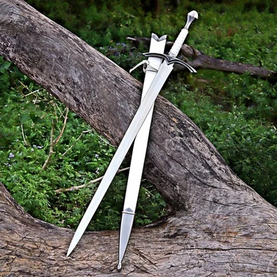 Espada vikinga de acero al carbono forjada a mano lista para batalla medieval con vaina Foto 1 de 4