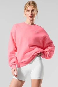 Alo Yoga Accolade Rundhals Pullover in Neon Bubblegum Gr. S Small NEU - Bild 1 von 7