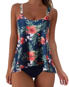 Women Ruffle High Waisted Tankini Swimsuits Slimming Tummy Control Bathing Su... - Picture 1 of 6