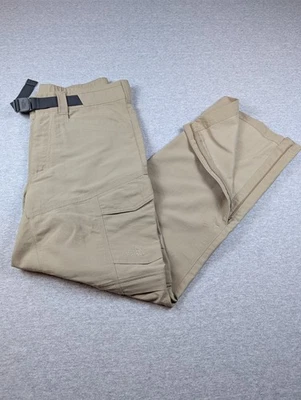 Calça de caminhada The North Face masculina conversível Sm com zíper carga náilon com cinto bronzeado - Imagem 1 de 4