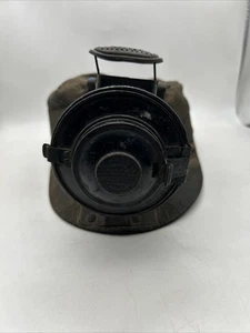Antique 1920s Miners Hat Leather Mining Cap w/justrite Carbide Lantern Display - Picture 1 of 23