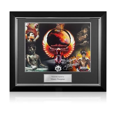 Von Manny Pacquiao signiertes Boxfoto. Deluxe-Rahmen - Bild 1 von 2