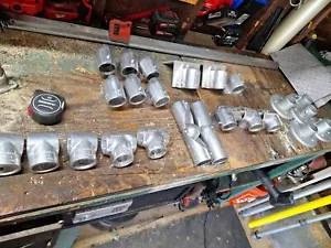 Lot of 24 Aluminum Speed Rail Fitting Tee Through-Hole Connector Sizs 8 Rail - Picture 1 of 13