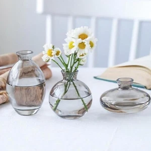 Small Flower Vase, Glass Bud Vase Set of 3,Cute Boho Vase Wedding Table Vases... - Picture 1 of 5