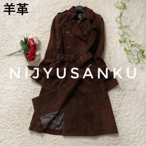 23ku Lamb suede long trench coat, brown, sheepskin, size 40  so - Picture 1 of 15