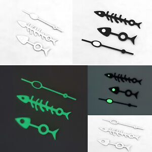 Montre modifiée aiguilles os de poisson vert aiguille lumineuse pour mouvement NH35/NH36/4R/7S