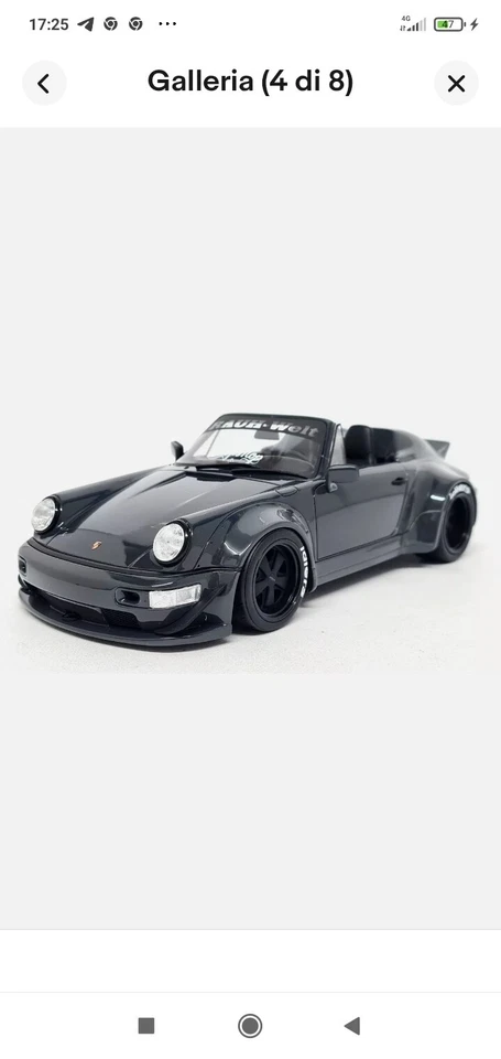 Modellino Porsche 911 Cabrio RWD in Ferro e Resina Scala 1:24 Rosso  - Immagine 1 di 1
