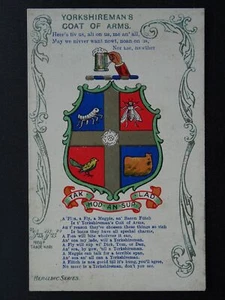 Yorkshire Dialect Saying YORKSHIREMANS COAT OF ARMS c1906 Postcard by Ja Ja - Picture 1 of 2