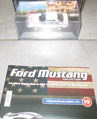 Modèle Réduit Ford Mustang Cobra 1981 Au 1/43 Par IXO - Blanc, En Zamak Et Plastique, Démontable - Occasion Comme Neuf