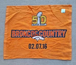 NFL 2016 Super Bowl 50 Football Denver Broncos Country Orange Rally Towel NWT  - Picture 1 of 5