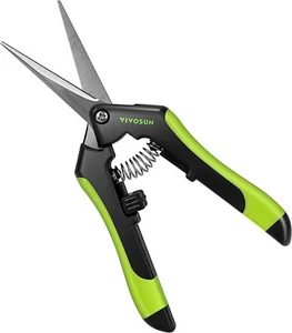 VIVOSUN 6.5" Hand Pruner Pruning Shear W/ Straight Stainless Black and Green - Picture 1 of 7