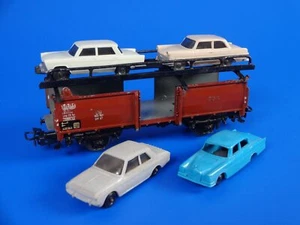 MARKLIN H0 - 4612 4613 - TRUCK LOADED WITH MOTOR CARS - 2x Beatle + 2x ? / VG - Picture 1 of 3