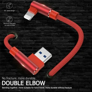 1/2/3M Lead For iPhone/TypeC/Micro 90° Elbow USB Data Fast Charge Charger Cable - Photo 1 sur 17