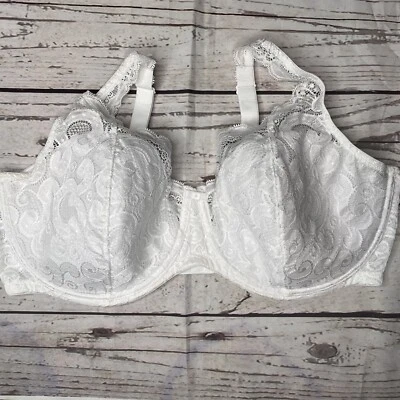 Бюстгальтер Playtex 38G белый лифт погружение пейсли кружевной с легкой подкладкой стиль 4514 - Изображение 1 из 4
