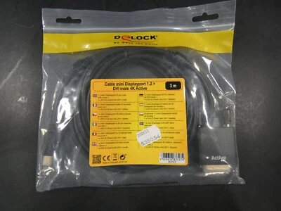 Cable mini Displayport |  1.2 Kabel |  DVI-D 24+1 Stecker | 3 mtr. | schwarz - Bild 1 von 4