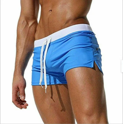 Men's Swimming Trunks Boxers Shorts Swimwear With Pocket Surf Beach Swimsuit - Image 1 of 4