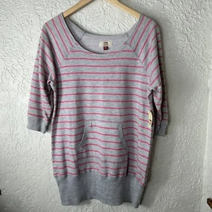 Y2K lei | Lara Tissue Fleece Striped Pullover Top NWT Size XXL - Picture 1 of 12
