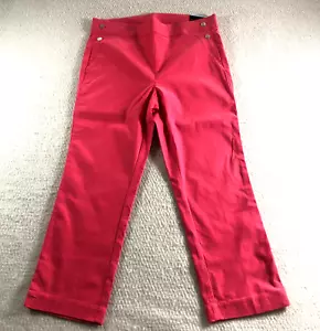 Rafaella Womens Capri Pants Sz 10 Pink Comfort High Rise Elastic Waist NWT - Picture 1 of 13